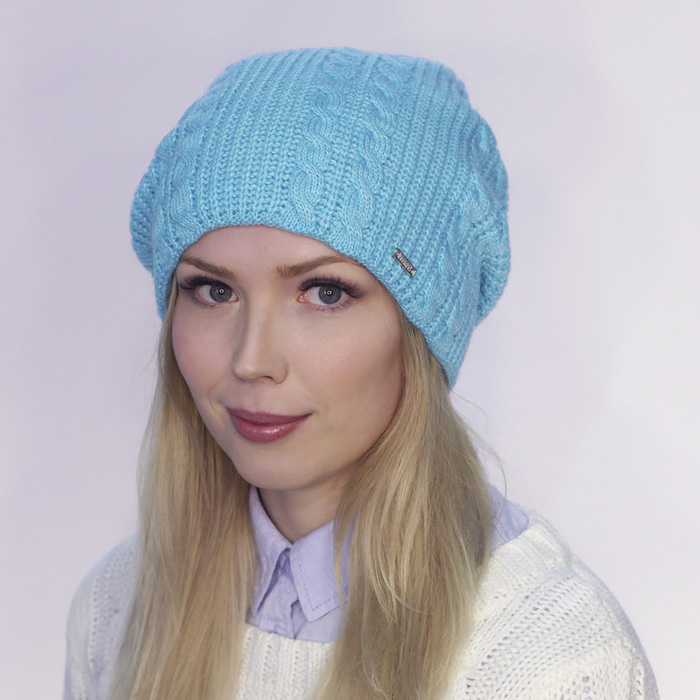 Шапка женская "БУШ" 825218 цвет мята, р-р 56-58