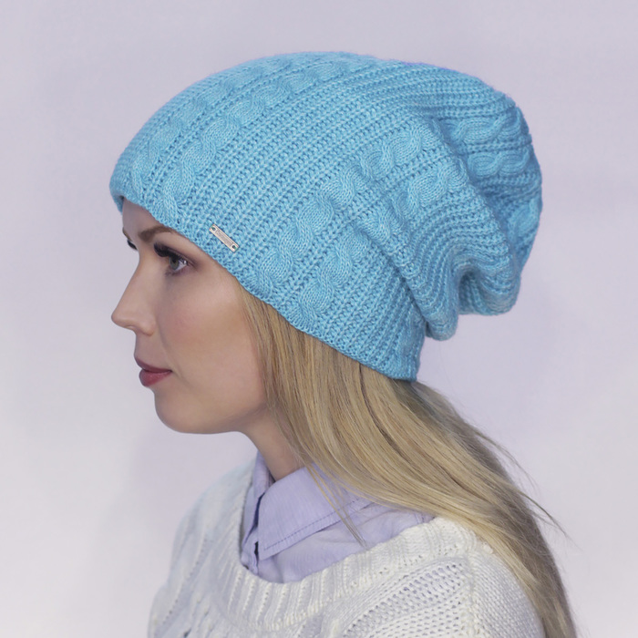 Шапка женская "БУШ" 825218 цвет мята, р-р 56-58