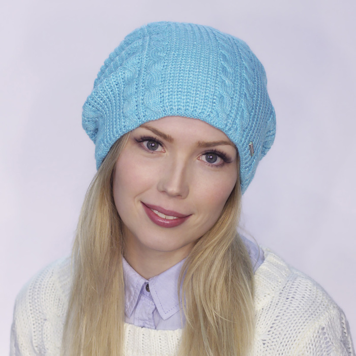 Шапка женская "БУШ" 825218 цвет мята, р-р 56-58