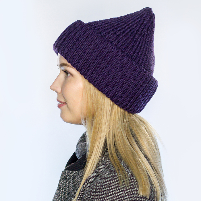 Шапка женская "ФЛЭШ" 817557 цвет тёмно-фиолетовый, р-р 56-58