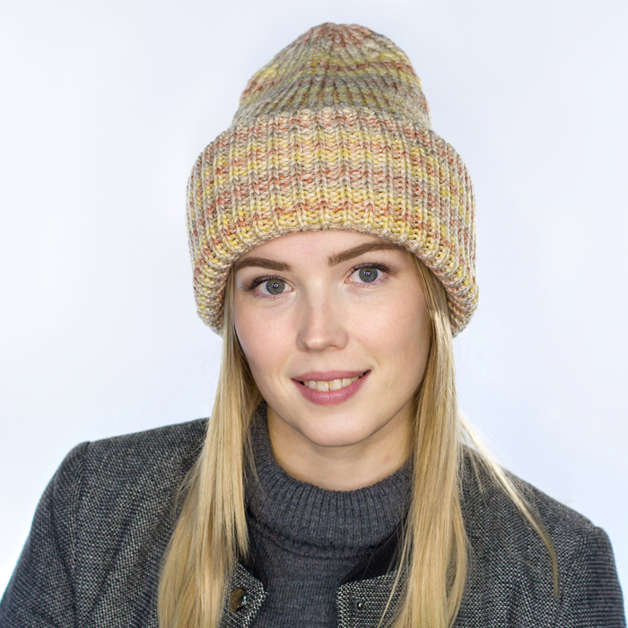 Шапка женская "ФЛЭШ" 817564 цвет персиковый меланж, р-р 56-58