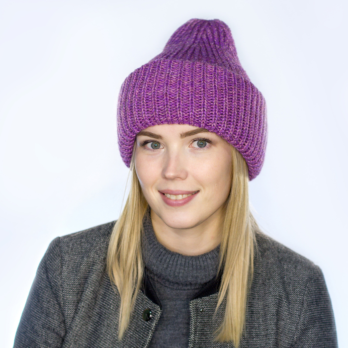 Шапка женская "ФЛЭШ" 817566 цвет сиреневый меланж, р-р 56-58