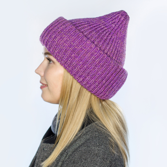 Шапка женская "ФЛЭШ" 817566 цвет сиреневый меланж, р-р 56-58