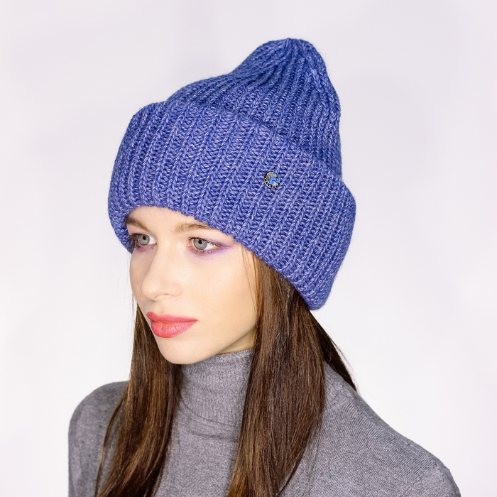 Шапка женская "ФЛЭШ" 817509 цвет джинс, р-р 56-58