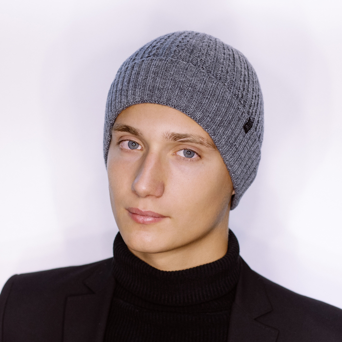 Шапка мужская "СТОУН 2" 816004 цвет серый, р-р 56-58