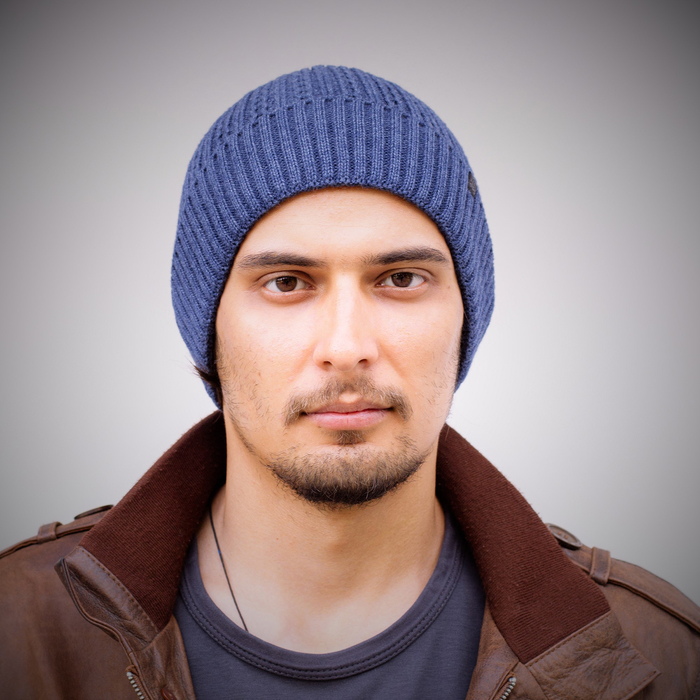 Шапка мужская "СТОУН 2" 816009 цвет джинс, р-р 56-58