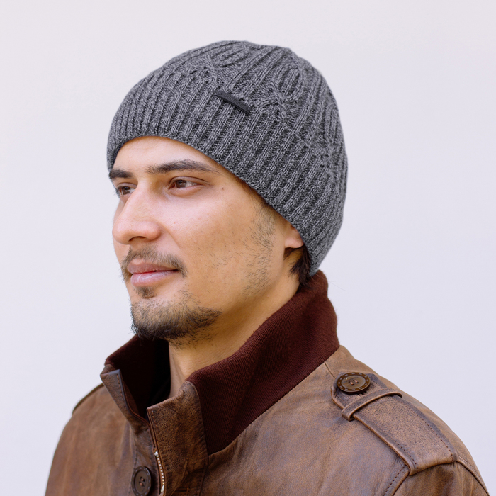 Шапка мужская "РОККИ 2" 816504 цвет серый, р-р 56-58