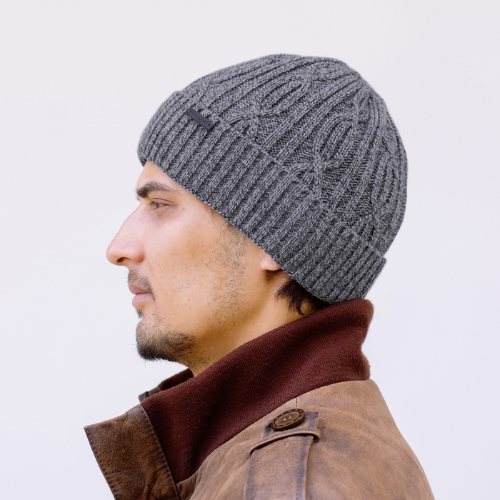 Шапка мужская "РОККИ 2" 816504 цвет серый, р-р 56-58