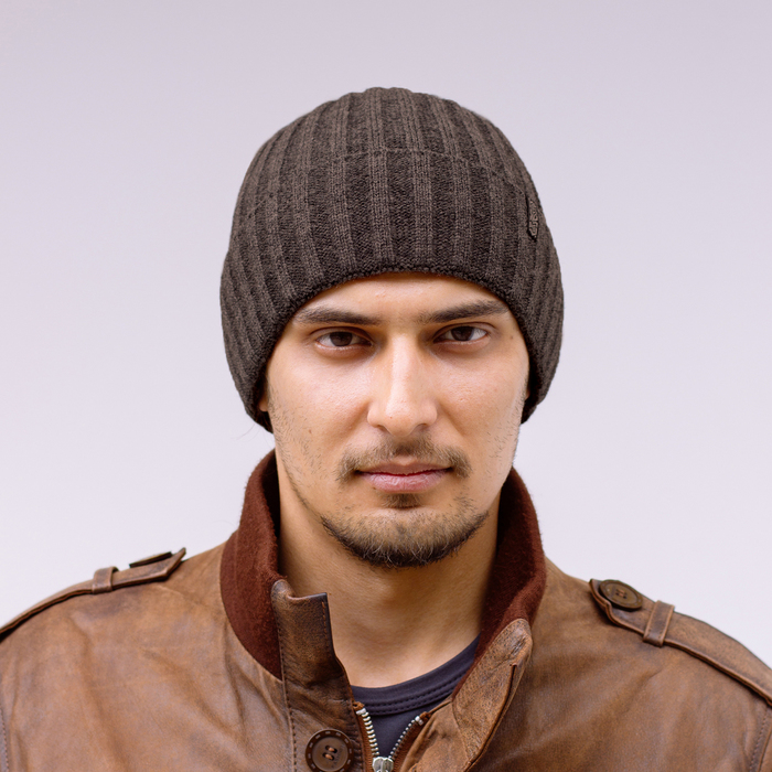 Шапка мужская "ТРЕК 2" 827943 цвет кофе, р-р 56-58