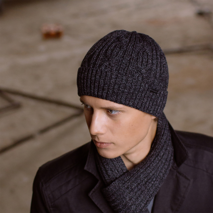 Шапка мужская "РОККИ 2" 816505 цвет тёмно-серый, р-р 56-58