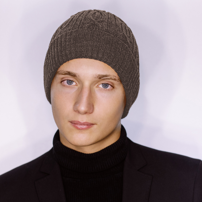 Шапка мужская "РОККИ 2" 816543 цвет кофе, р-р 56-58