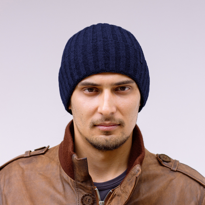 Шапка мужская "ТРЕК 2" 827912 цвет тёмно-синий, р-р 56-58