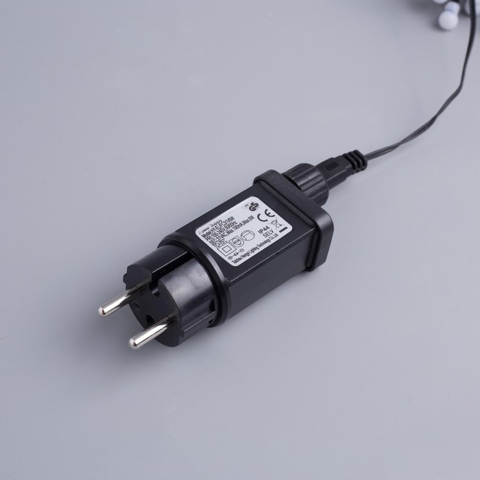 НИТЬ уличная, мишура роса, Д:2 м, Н.Т. LED-200-4.5В, контр. 8 р., БЕЛЫЙ