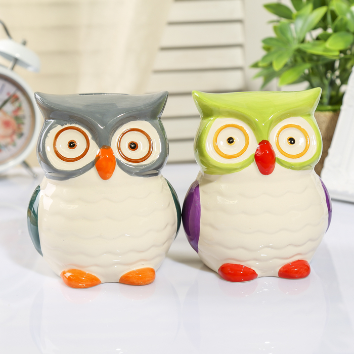 Копилка керамика "Глазастая сова" МИКС 12,8х10,5х9,7 см