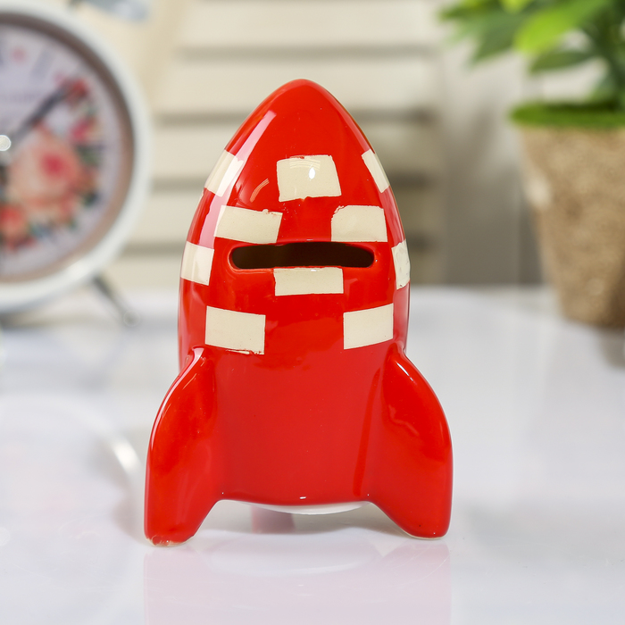Копилка керамика "Ракета" МИКС 11,5х6,5х6,5 см