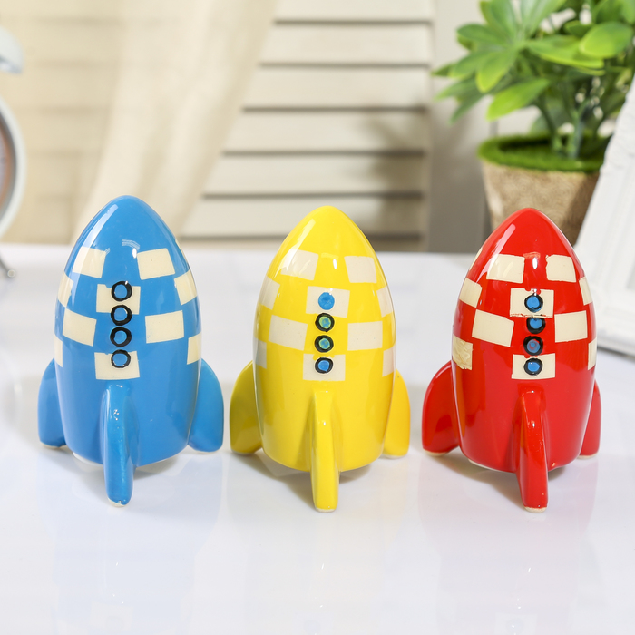 Копилка керамика "Ракета" МИКС 11,5х6,5х6,5 см