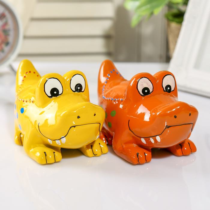 Копилка керамика "Крокодил" МИКС 8х14х7,5 см