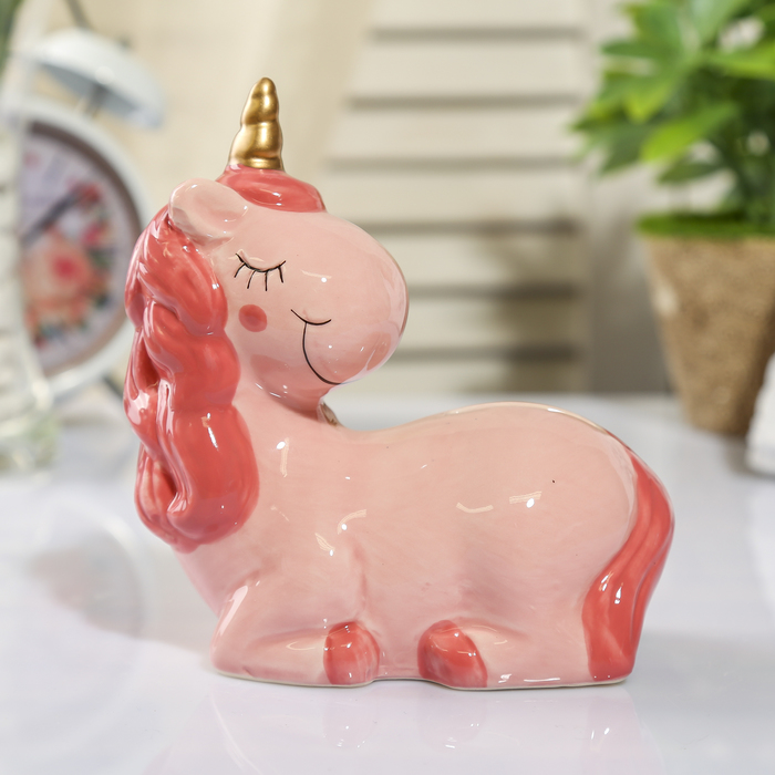Копилка керамика "Спящий единорог" МИКС 13,5х12,5х6,5 см