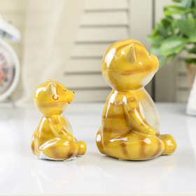 

Сувенир керамика "Кот и котёнок - медитация" набор 2 шт 12,5х9,5х8,5 см