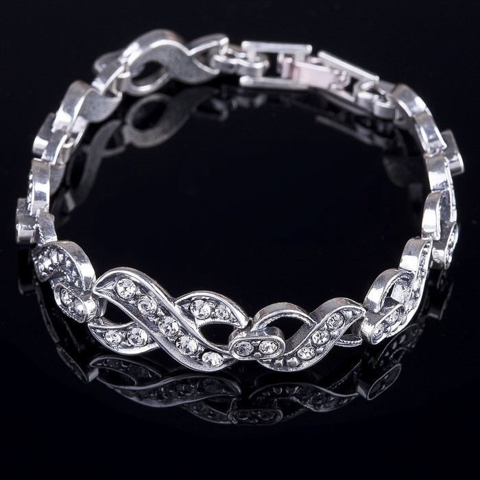 Браслет "Спб", цвет белый в чернёном серебре