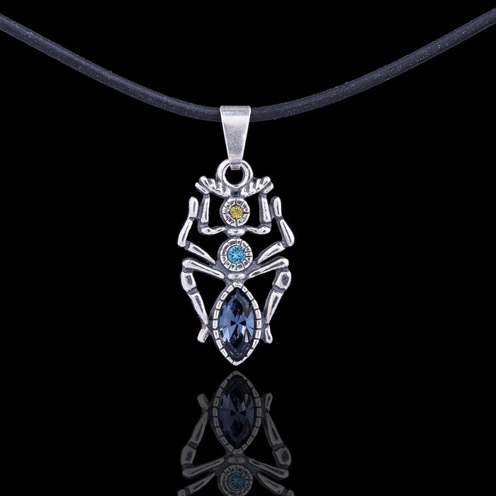 Кулон "Тоурмис", цвет синий в чернёном серебре