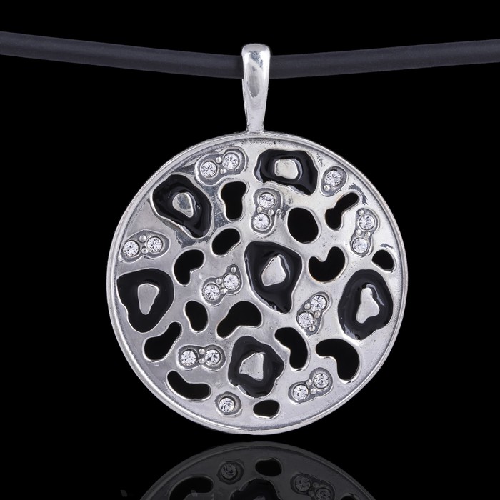 Кулон "Хайра", цвет чёрный в чернёном серебре