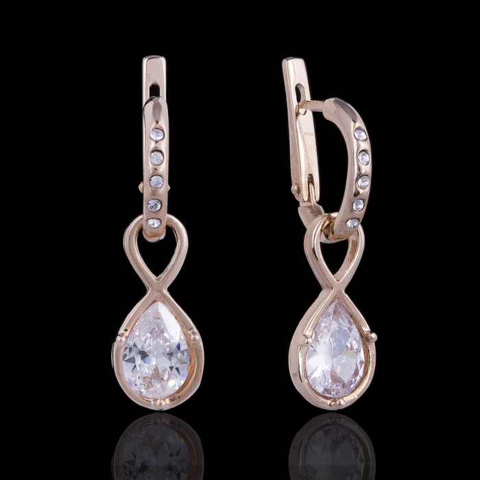 Серьги "Хайда", цвет белый в золоте