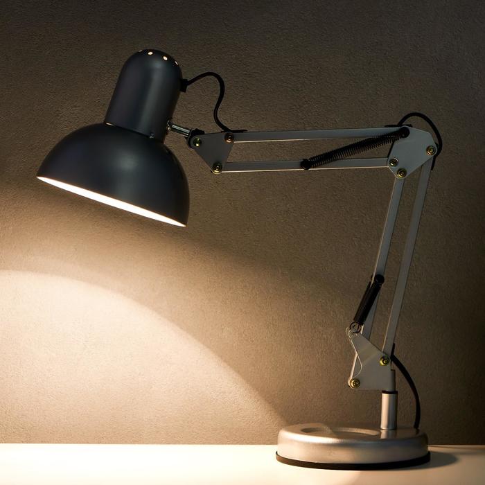 Лампа настольная 810B "Деко, серебро" E27 40W