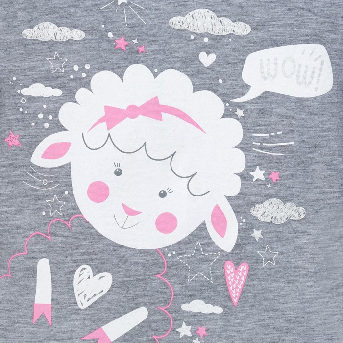 Пижама (брюки и джемпер) "Барашек", меланж, р-р 32 (110-116 см) 5-6 лет, 95% хл, 5% эл