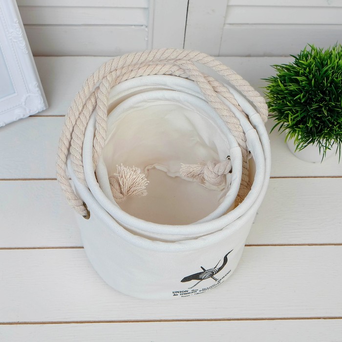 Набор мешочков 3в1 «Птица» (d=13.5 см, d=15.5 см, d=17.5 см), б/хлястика, с ручками, хлопок 360410