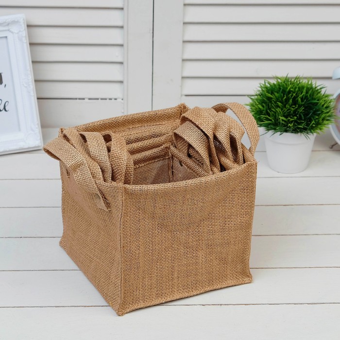 Набор мешочков 5в1, квадрат, (11х11 см, 12х12.5 см, 15.5х15.5 см, 17.5х17.5 см, 18х18 см)