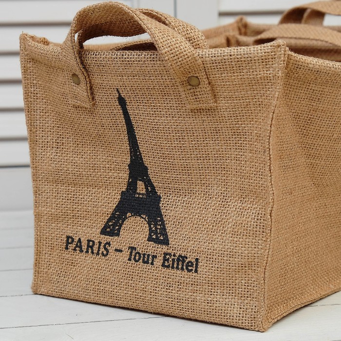 Набор мешочков 3в1 «Париж», прямоуг. (20х18х14 см, 28х21х16 см, 38х23х17 см), б/хлястика