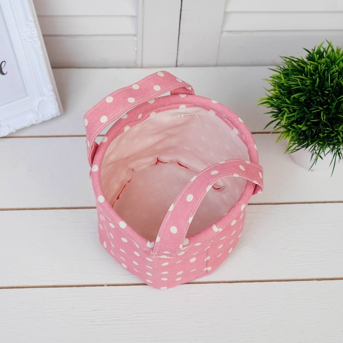 Мешочек «Горошек», без хлястика, хлопок, оранжевый, 10х12.5х12.5 см