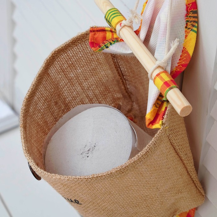 Мешочек для туалетной бумаги, без хлястика, хлопок, 8х20х21 см