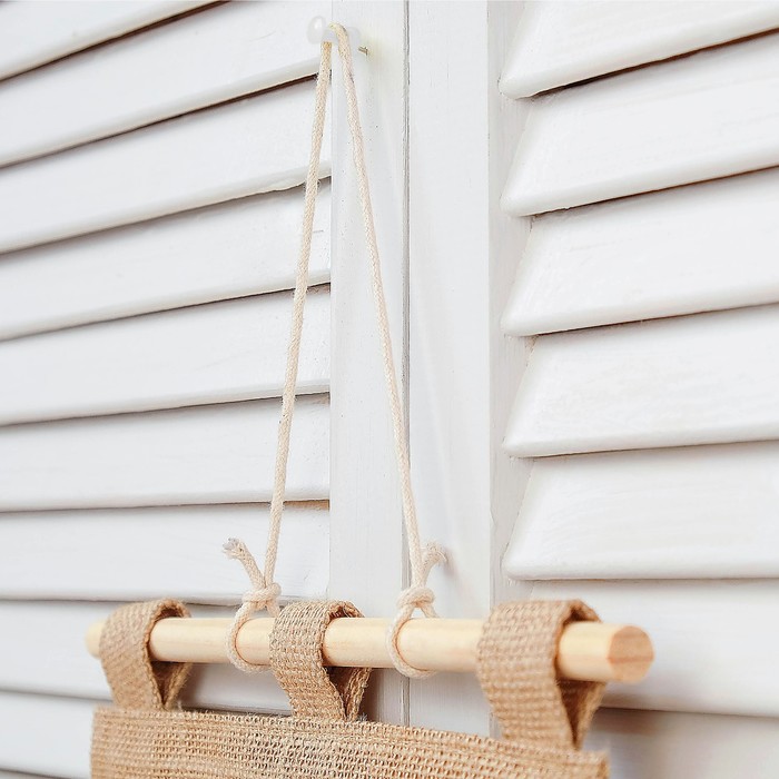 Органайзер на верёвке, 2 отдела, без хлястика, хлопок, 1х21х49 см