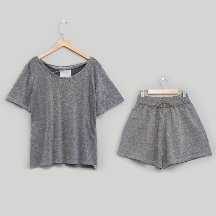 Костюм домашний (футболка, шорты) р. 42-44, Графит