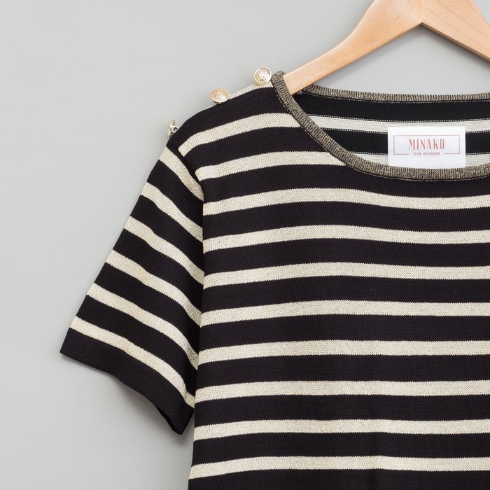 Костюм домашний (футболка, шорты) р. 42-44, Черно-белая полоска