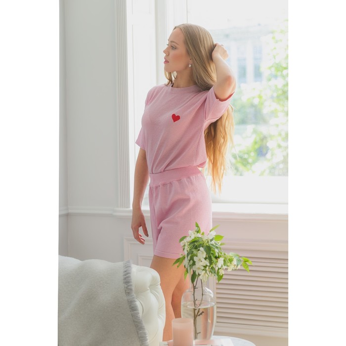 Костюм домашний с вышивкой (футболка, шорты) р. 42-44, Магнолия