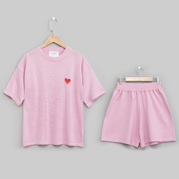 Костюм домашний с вышивкой (футболка, шорты) р. 42-44, Магнолия