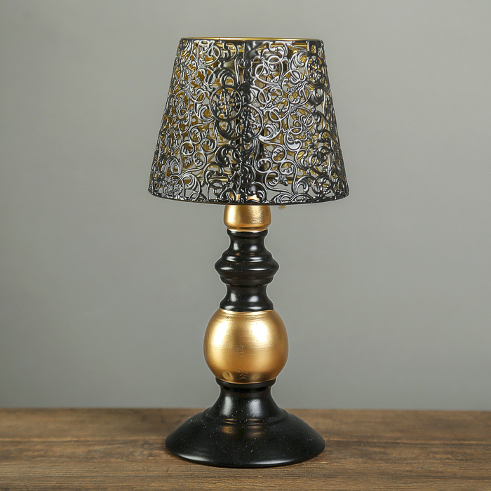 Светильник декоративный "Сказки Шахерезады" чёрный с золотом от батареек 28х13х13 см