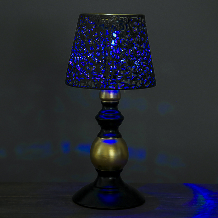 Светильник декоративный "Сказки Шахерезады" чёрный с золотом от батареек 28х13х13 см