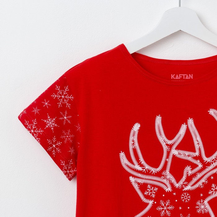 Футболка женская KAFTAN "Snow" красн., р-р 44-46, 100% хл