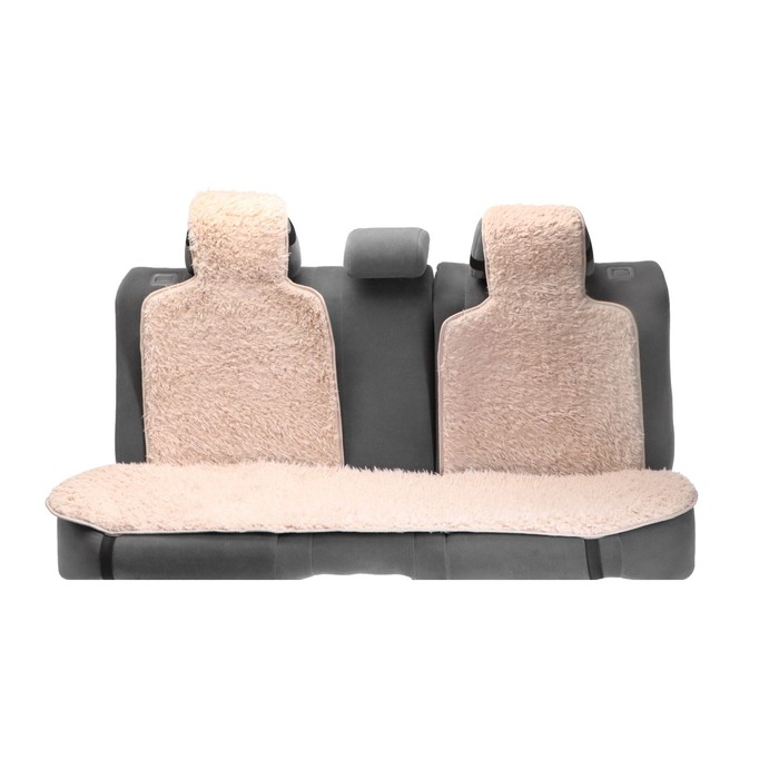 Накидки на заднее сиденье, нат. шерсть, 135 х 55 и 75 х 55 см, бежевый, набор 3 шт