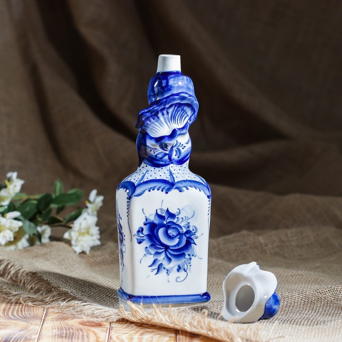 Штоф "Дама", 0,8 л, гжель, фарфор