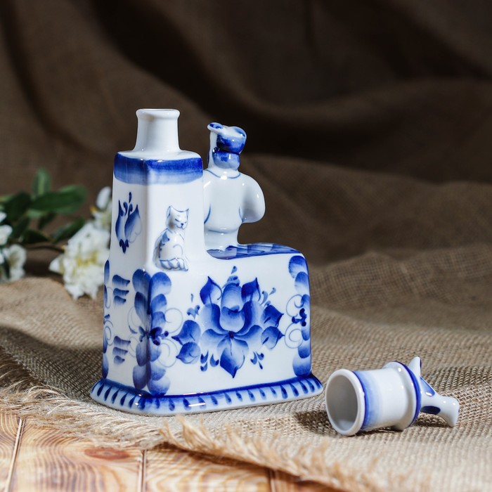 Штоф "Печка", 0,5, гжель, фарфор