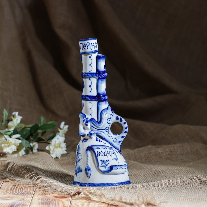 Штоф "Ружьё", 0,5, гжель, фарфор