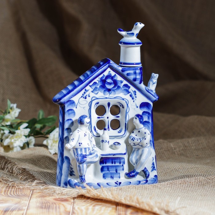 Штоф "Бражники", 0,8, гжель, фарфор