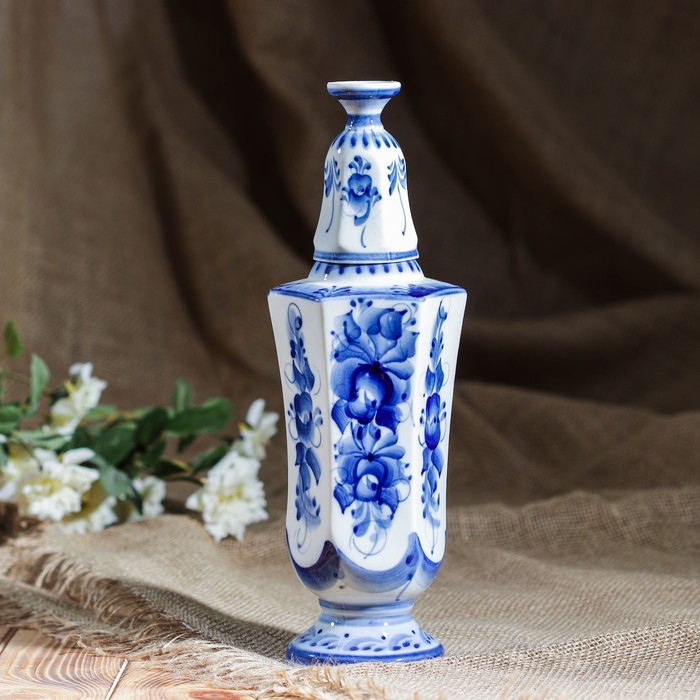 Штоф "Тюльпан", 0,75, гжель, фарфор, 2с