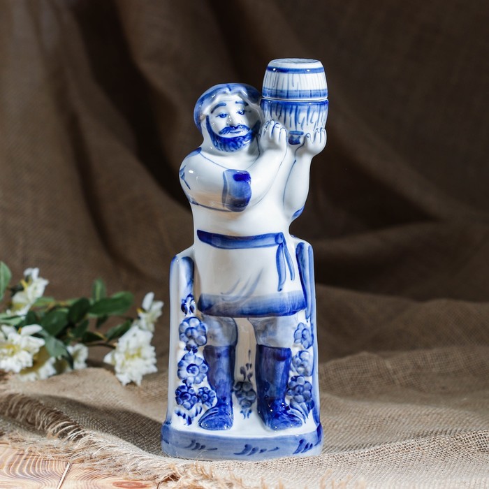 Штоф "Пасечник", гжель, фарфор