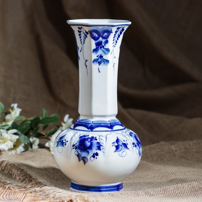 Ваза "Абутилон", гжель, фарфор, 1с